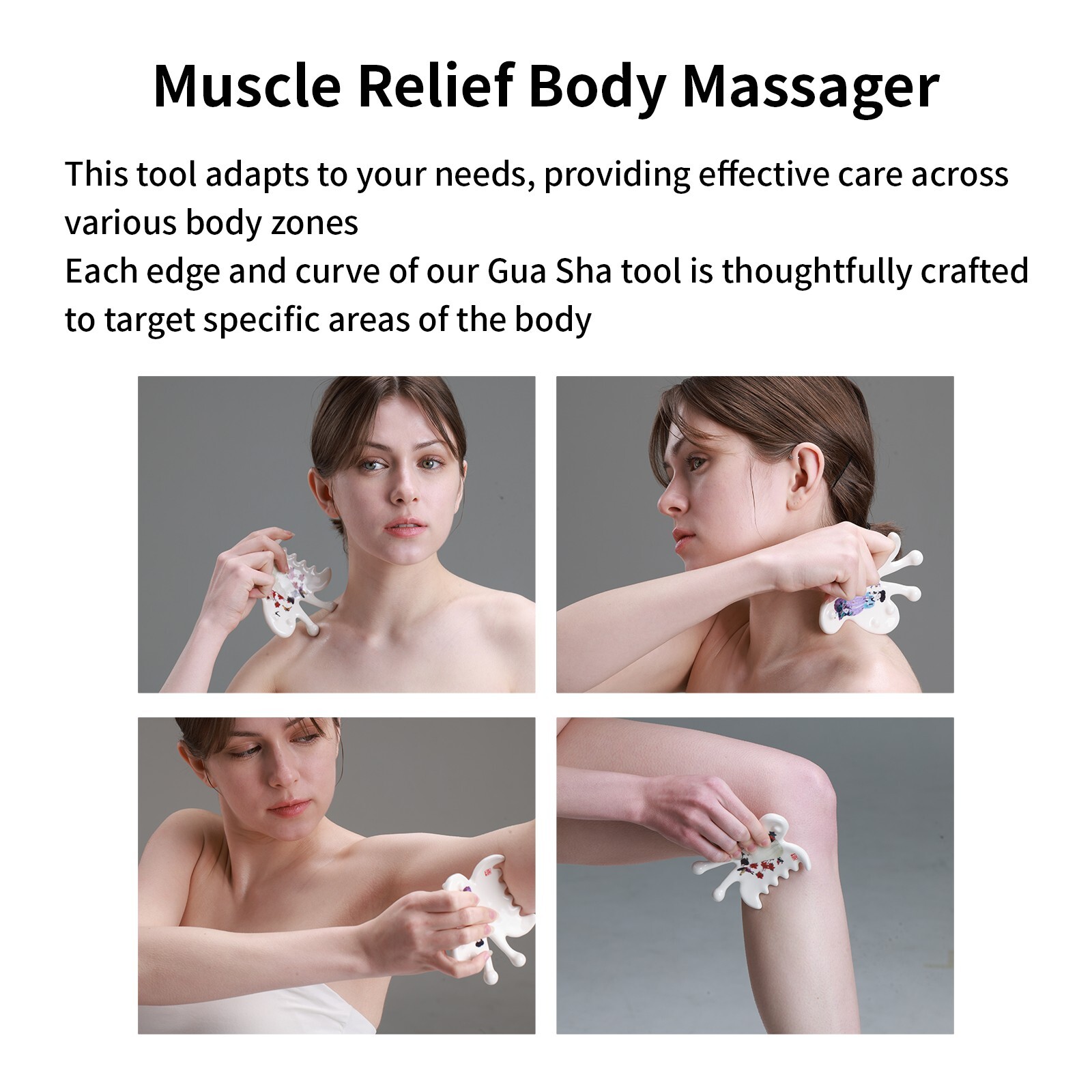 PEARLCARE Korean Handmade Ceramic Gua Sha Massage Tool Body&Face&Muscle Relief