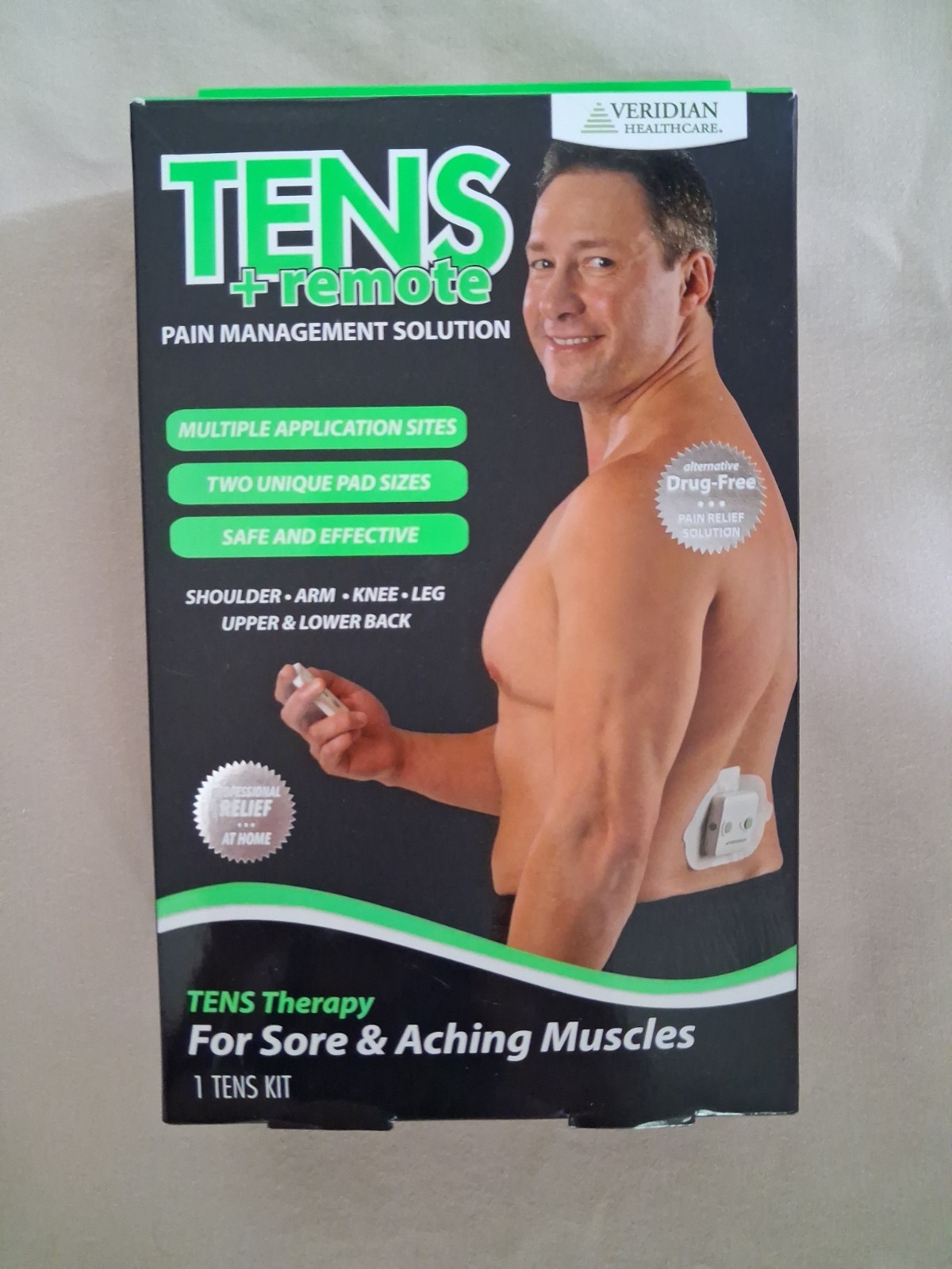 Wireless TENS Unit Therapy With Remote. Pain Management Solution. VERIDIAN. NIB