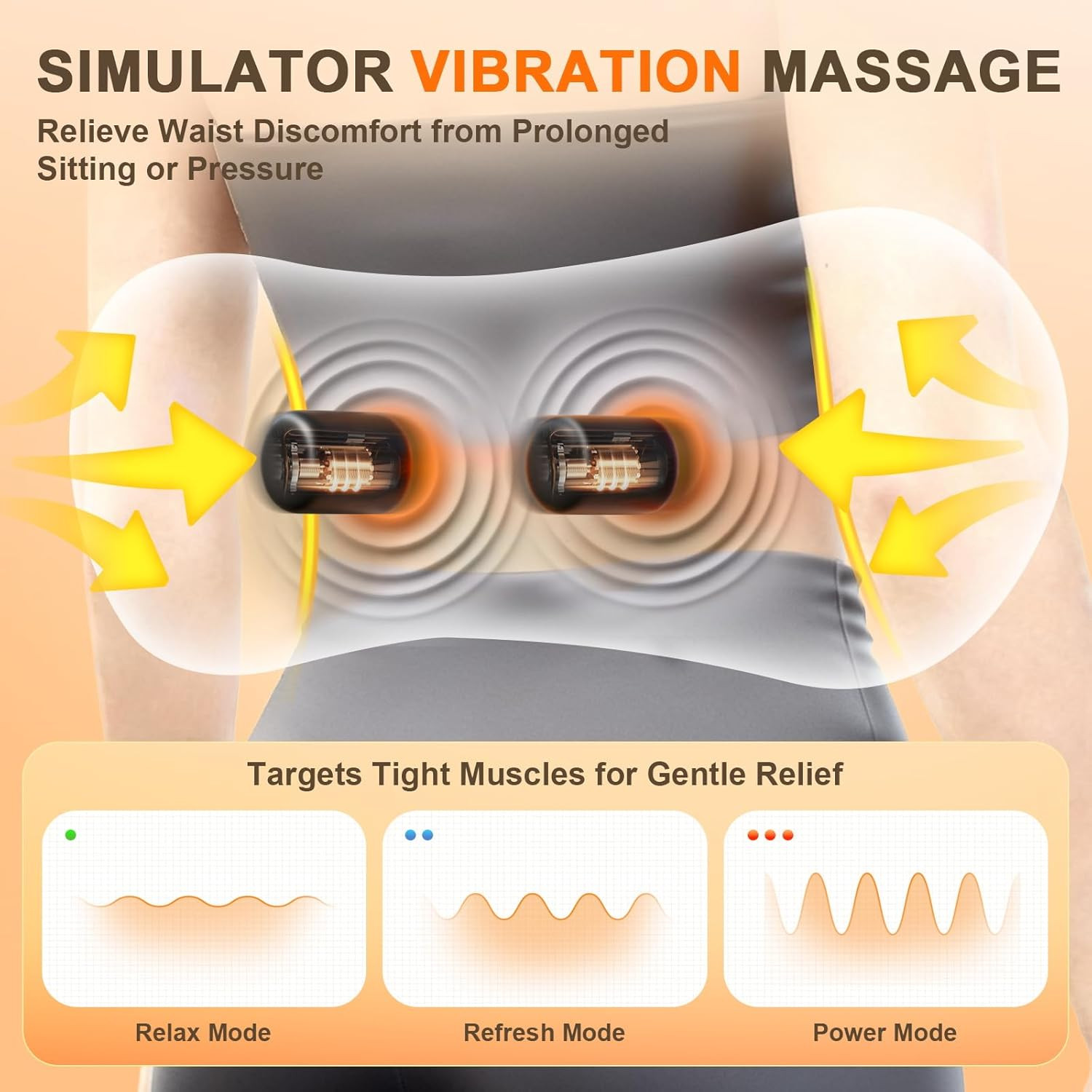 FunBy 3-in-1 Electric Lumbar Support Pillow,Triple Fusion Back Massager with Hea