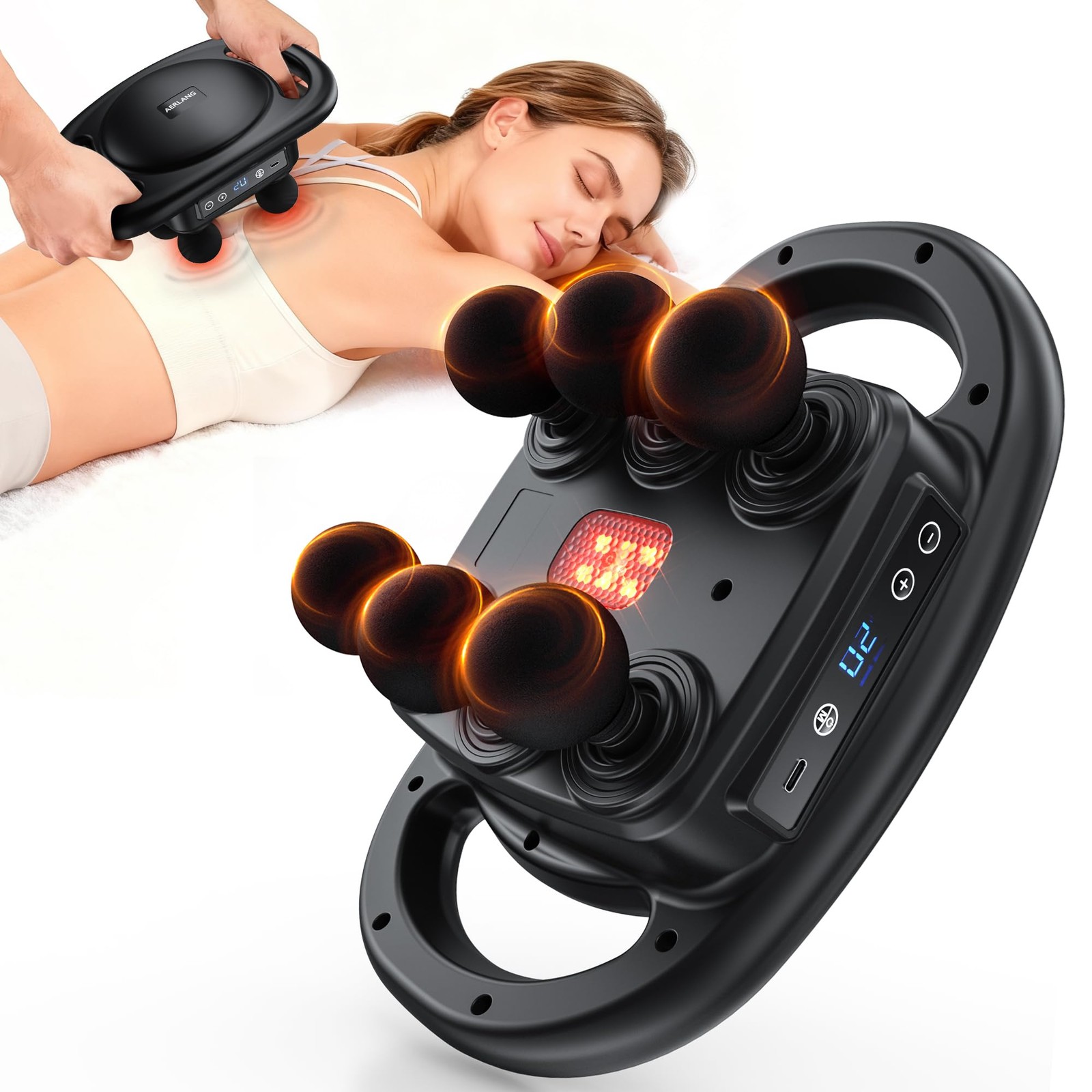 Pistola De Masaje De Tejido Profundo Masajeador Para Espalda Músculos Con Calor