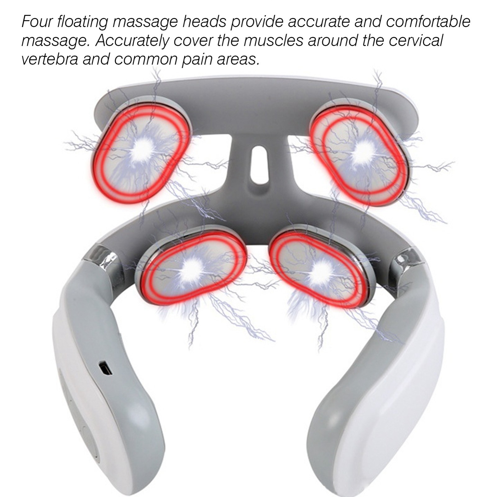 Cervical Massager 16 Modes USB Smart Pulse Heating 4 Head Neck Massager for Neck
