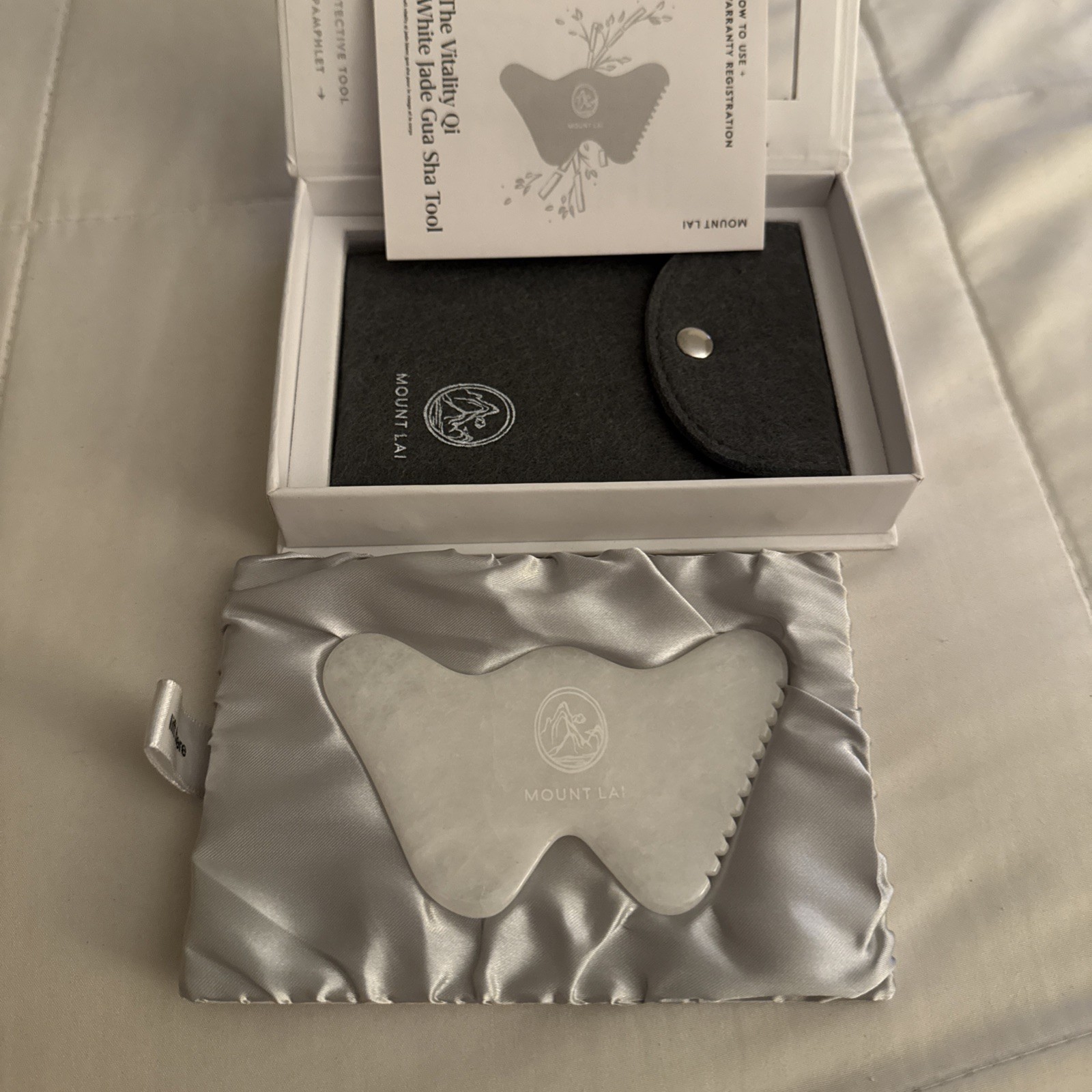 White Jade Gua Sha Tool Can Be Used On Whole Body White Detoxification NIB
