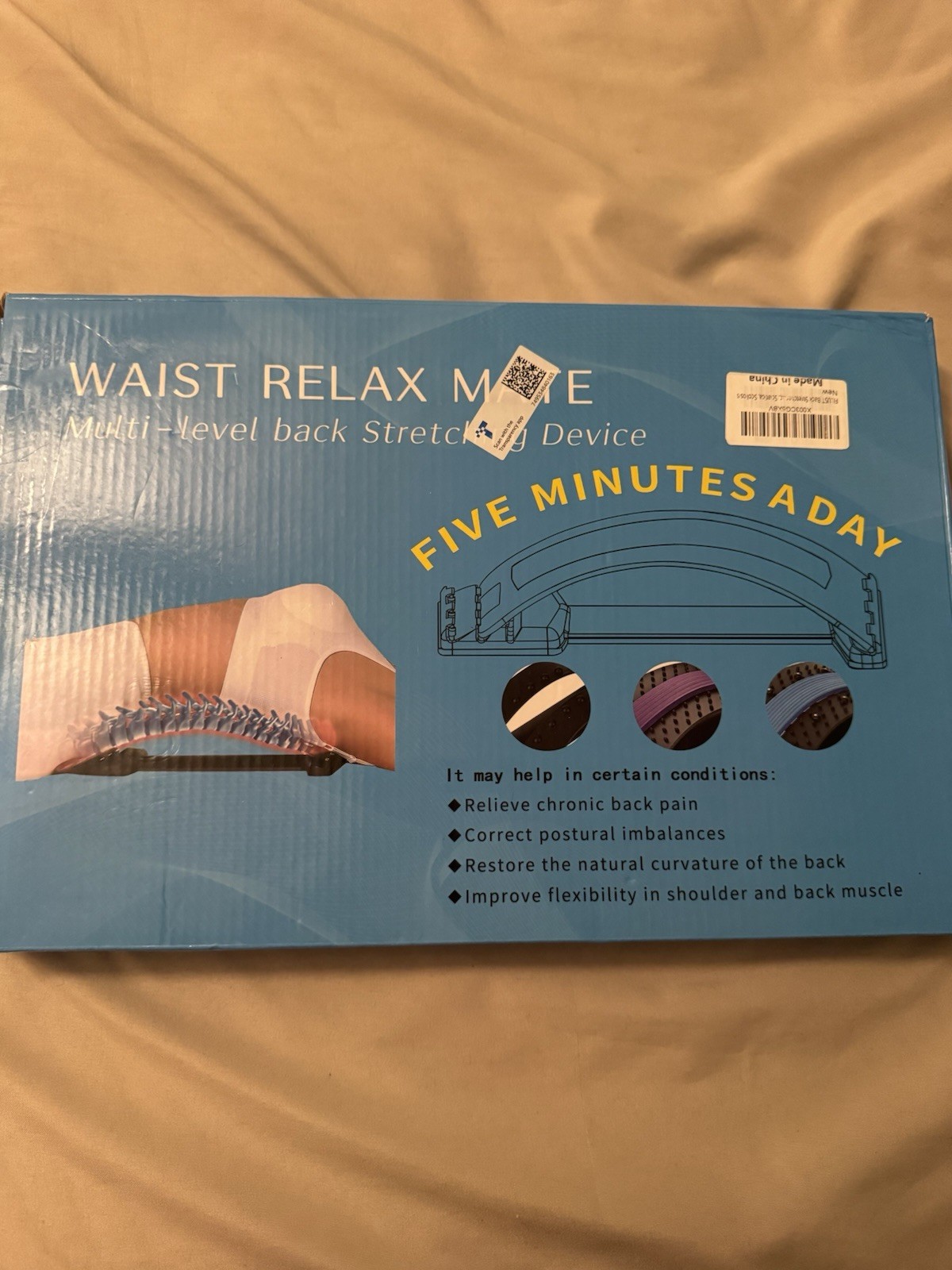 Waist Relax Mate Back Stretcher Adjustable Portable Lightweight Blue