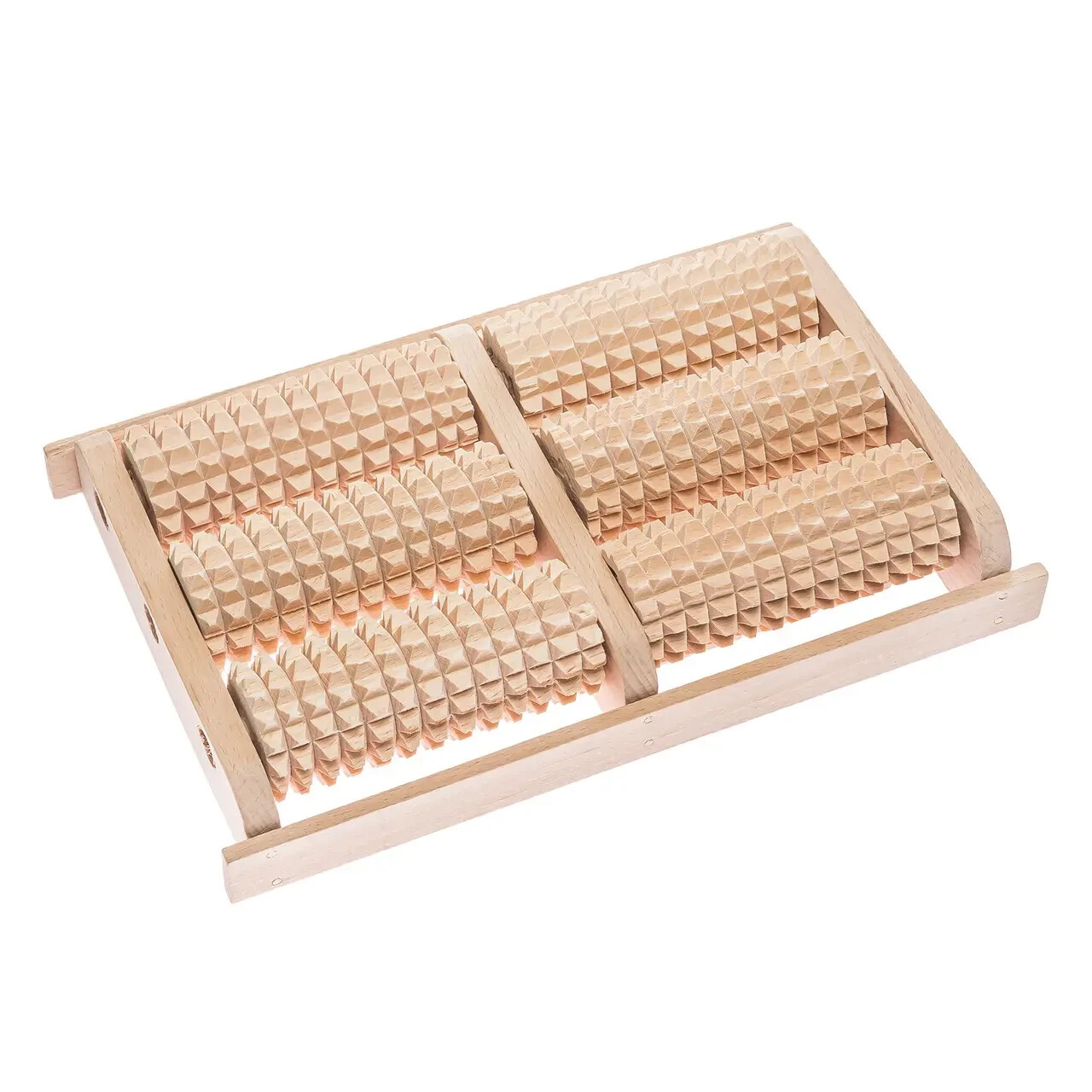 Wooden Foot Massager, 6 Rollers, 25x19x5.5 cm (9.8×7.5×2.2 in)