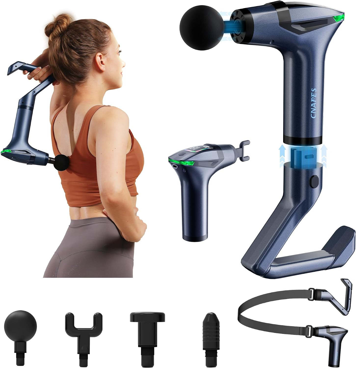 3-in-1 Percussion Massage with Extension Handle – Detachable Muscle Massage