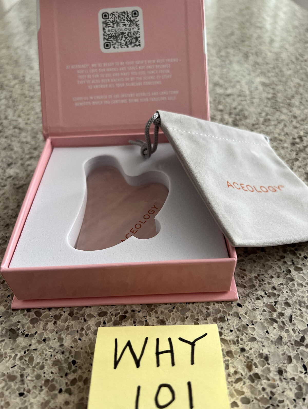 ACEOLOGY Rose Quartz GUA SHA Facial Massager Lift, Contour & Smooth Full SZ $45