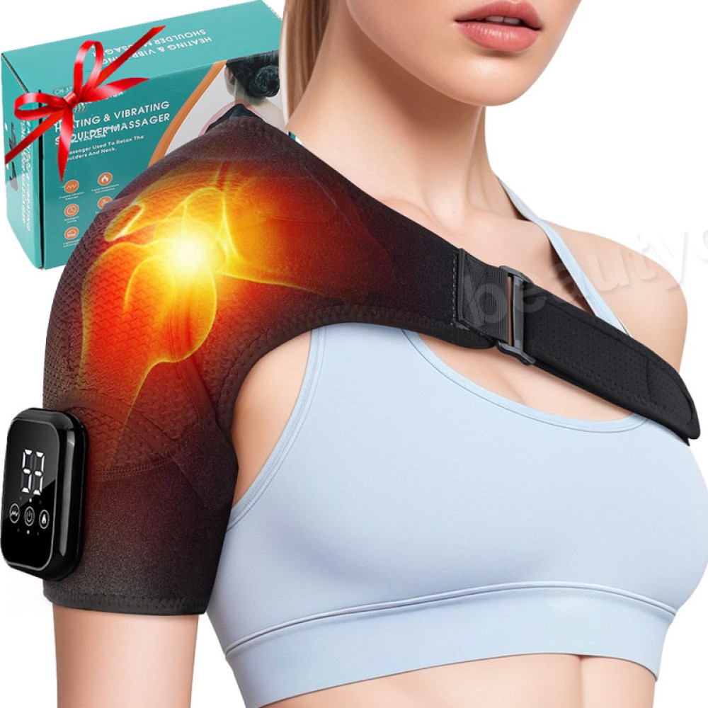 Electric Shoulder Massager Pain Relief with 3 Heating 3 Vibration Modes & Timer