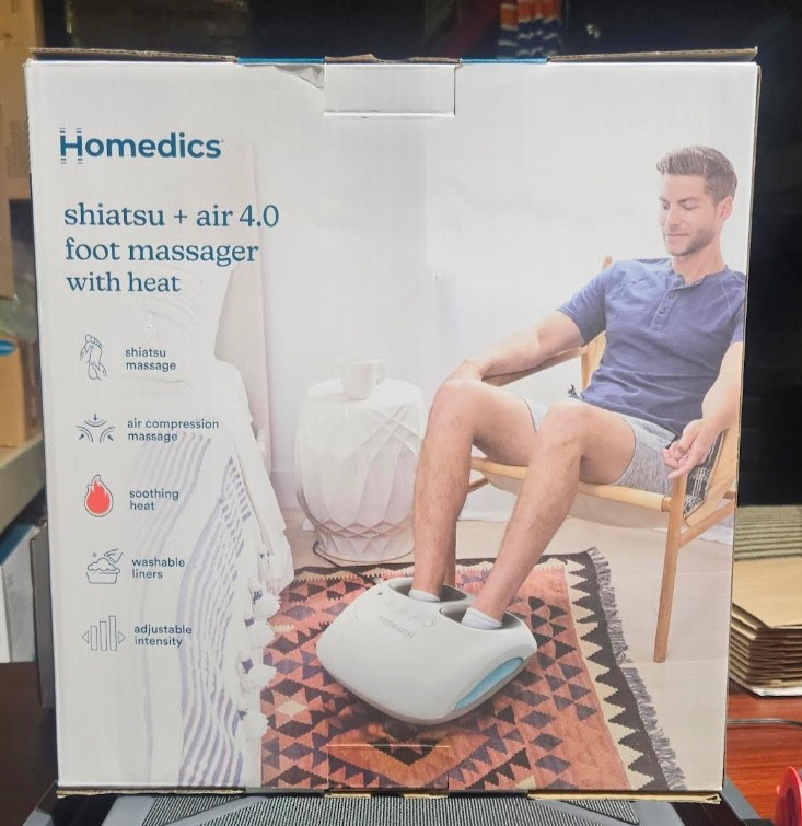 HoMedics Shiatsu & Air 4.0 Foot Massager with Heat – Deep Kneading Therapy Spa