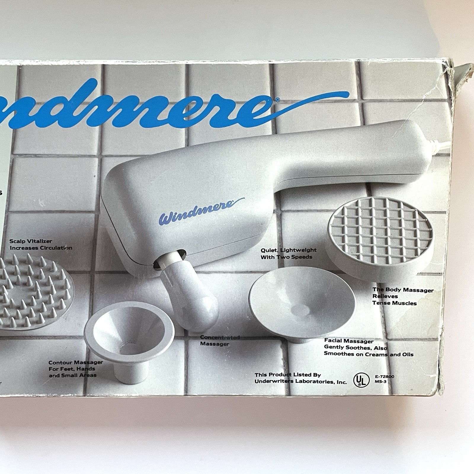Windmere Prelude 3 Body Massager 2 Speed 5 Attachments w Box 3301/670 TESTED