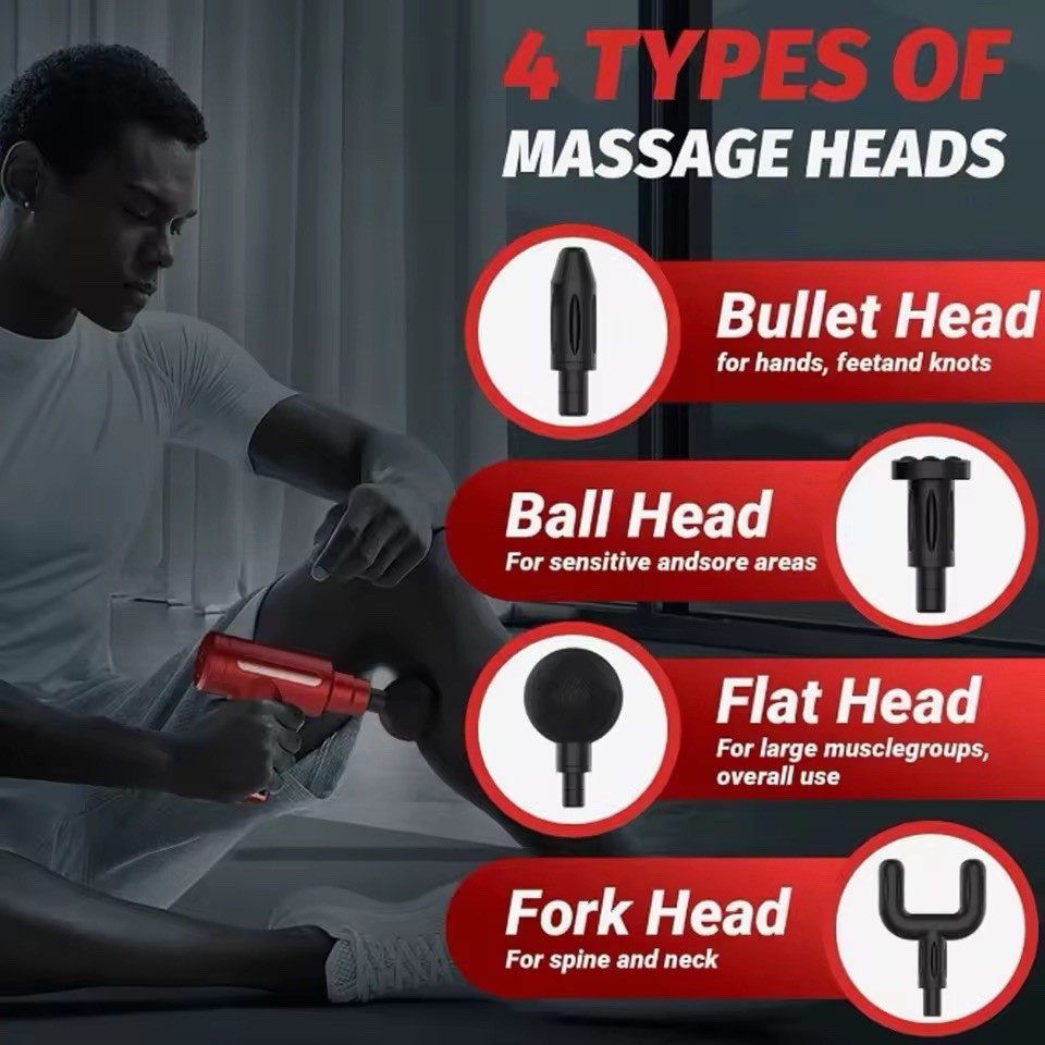 New Massage Gun Portable Handheld Muscle Massager Type-C Rechargeable