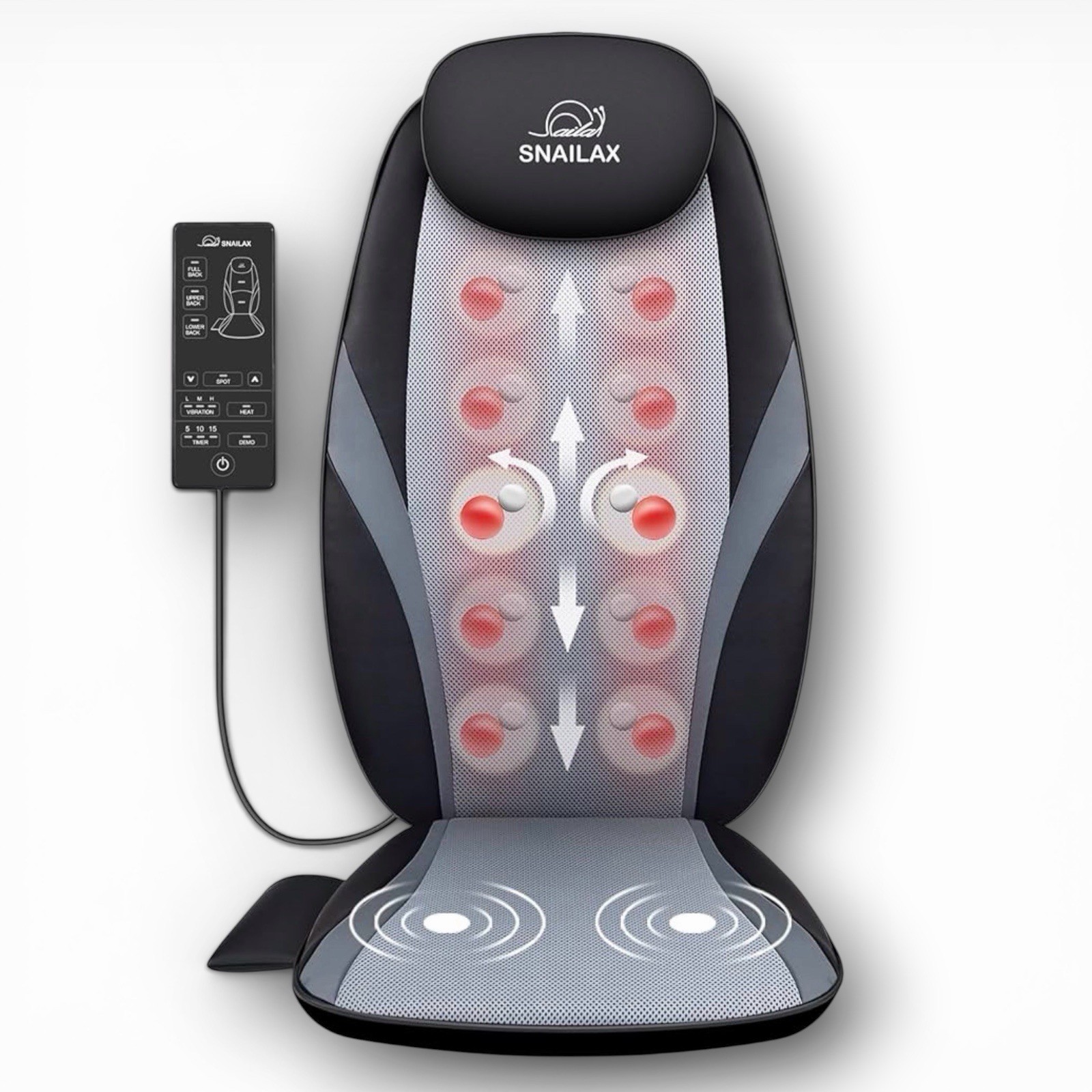 SNAILAX Shiatsu Massage Seat Cushion Heat Back Massager SL-256 2026 NEW