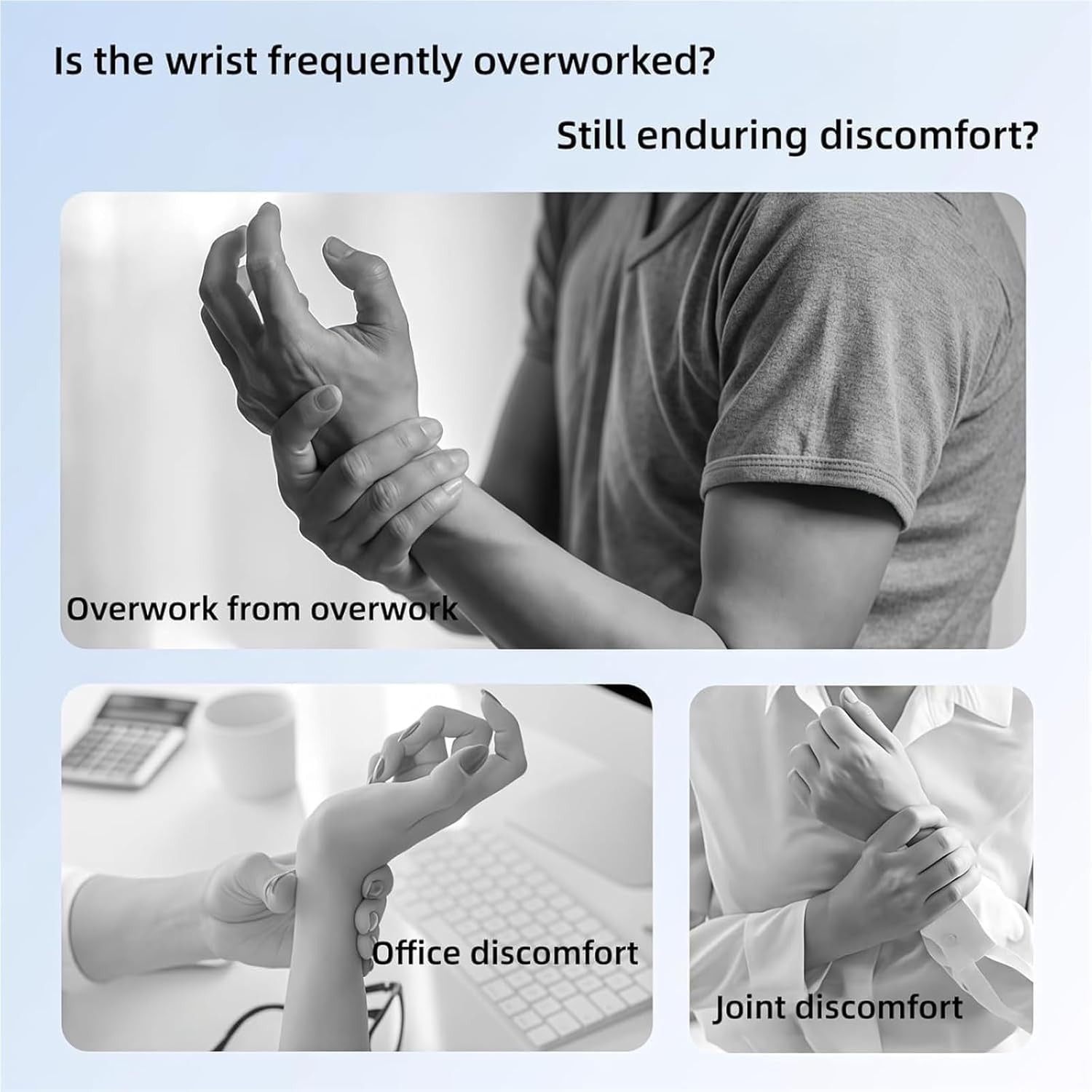 Rechargeable Cordless Wrist Heating Pad Massager, 3-Heat Level Tendon Therapy