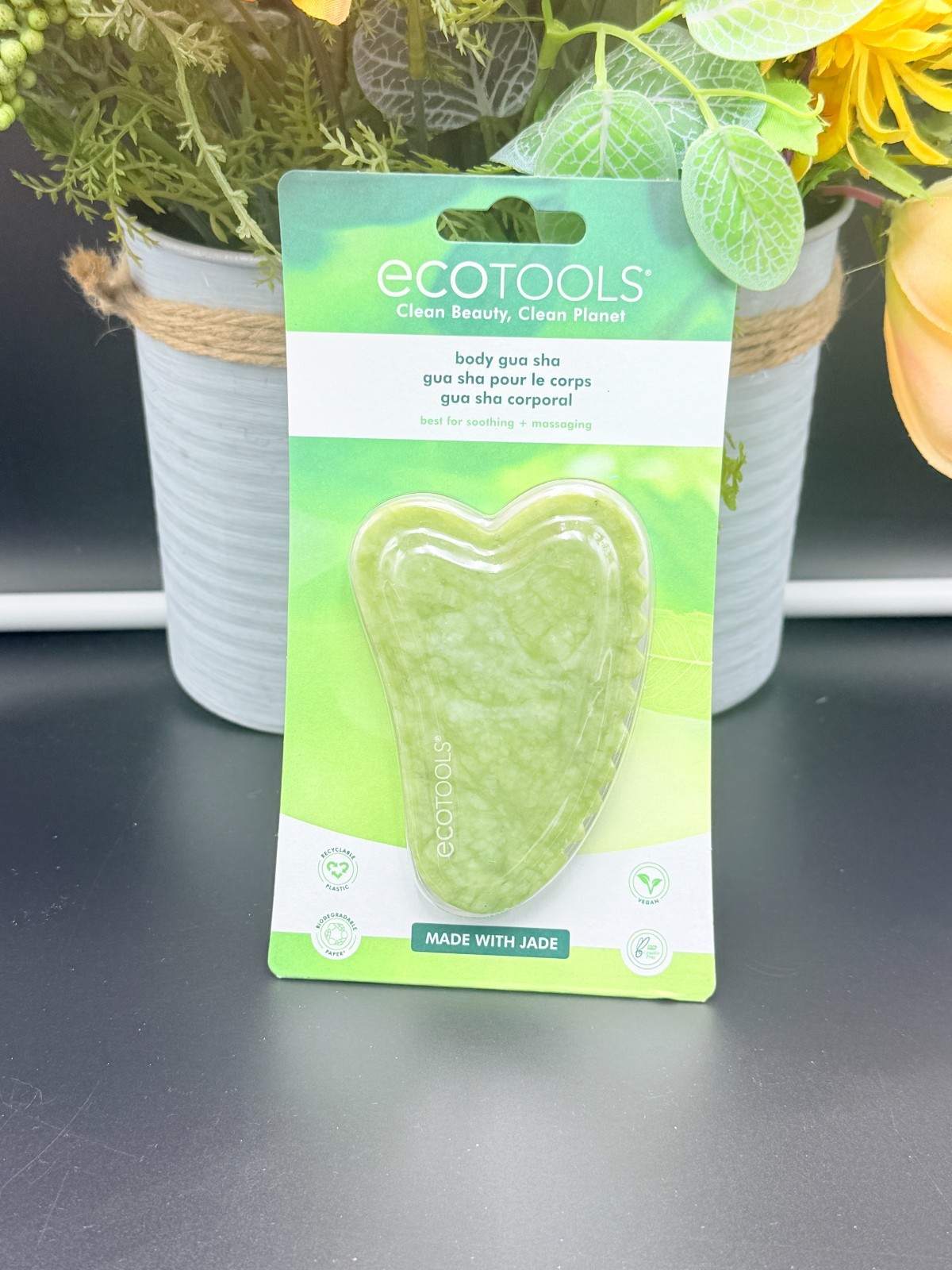 EcoTools Jade Body Gua Sha Stone and Massage Tool For Whole Body NWT