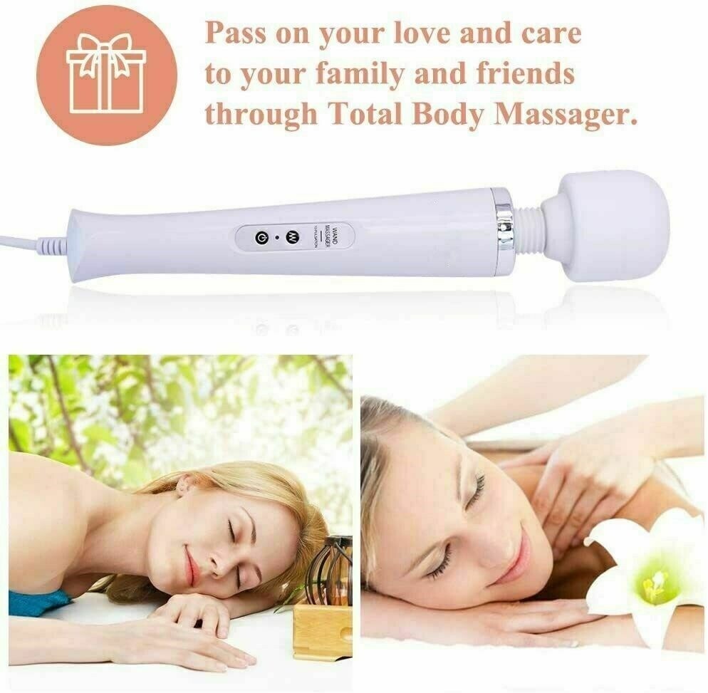 Corded Handheld Massager Full Body Vibrating MassageTherapy Motor 20Speed