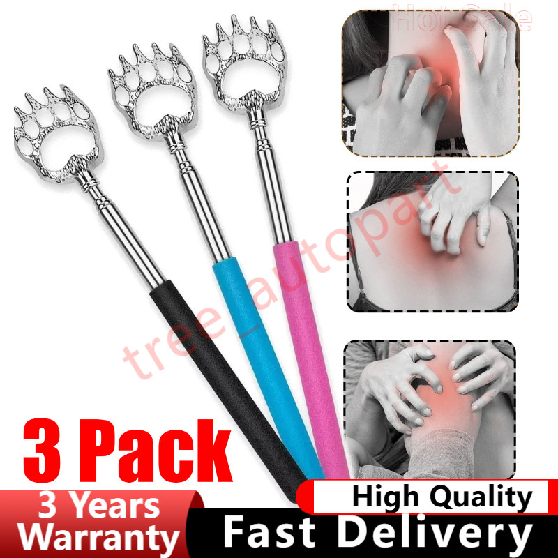 3 Pack Metal Back Scratcher Back Extendable Massager Bear Claw Telescopic US