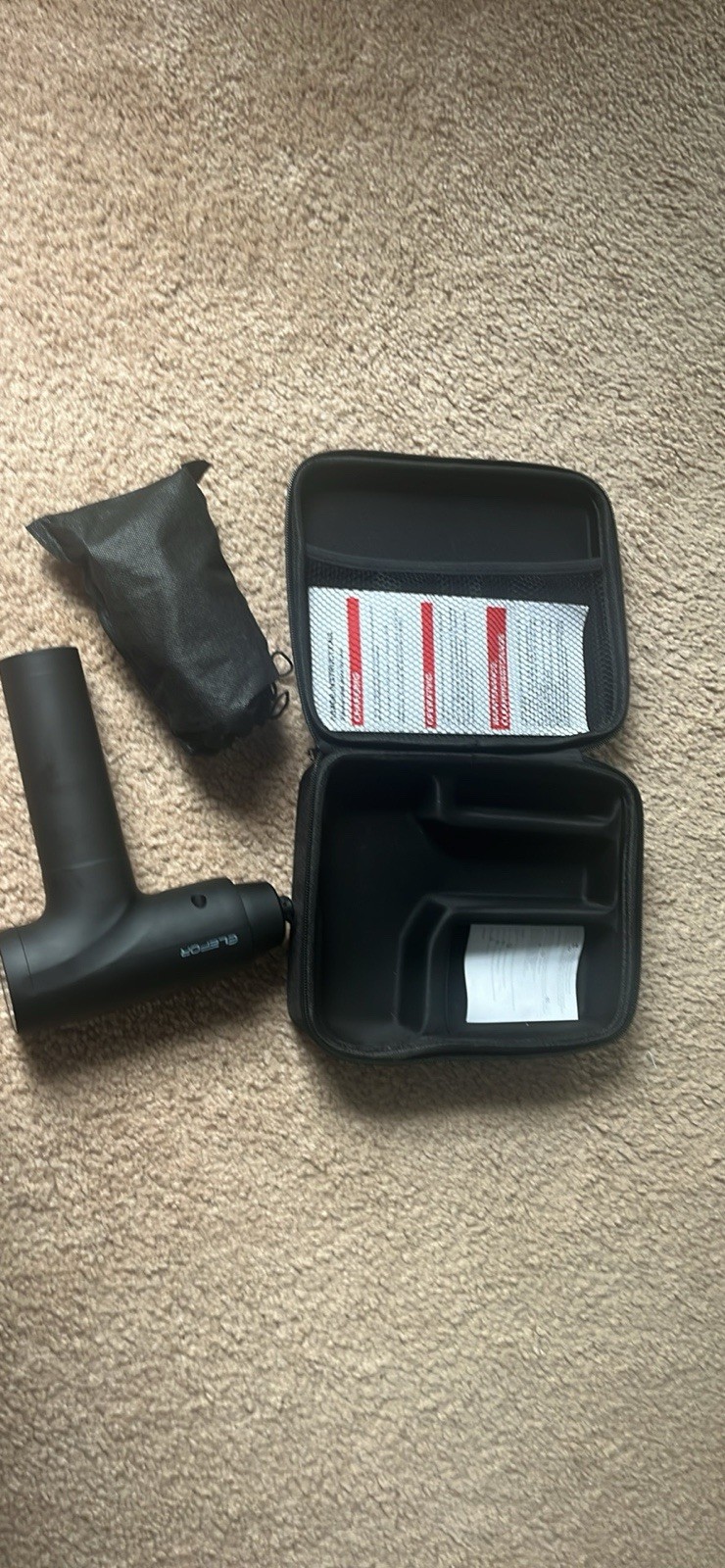 ELEFOR M68-7A Percussion Massage Gun, 7 Heads, Carrying Case, Black