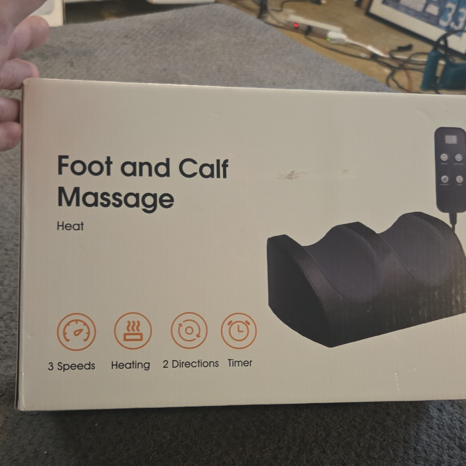 Heated Foot & Leg Massage Machine w/ Timer, Rolling Kneading, 3 Speeds