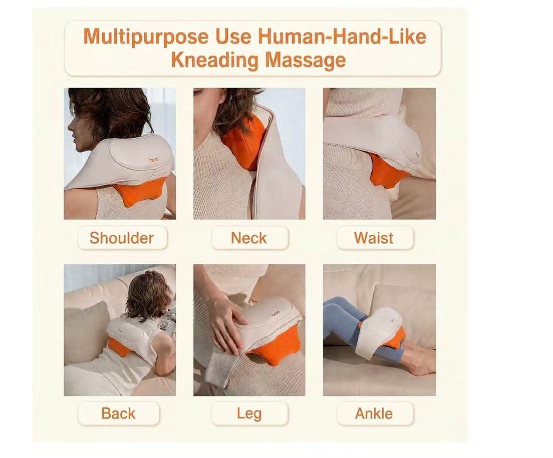 N6mini Neck Massager with Heat, 5D Kneading Shiatsu,3 Massage Modes & 2 Intensit