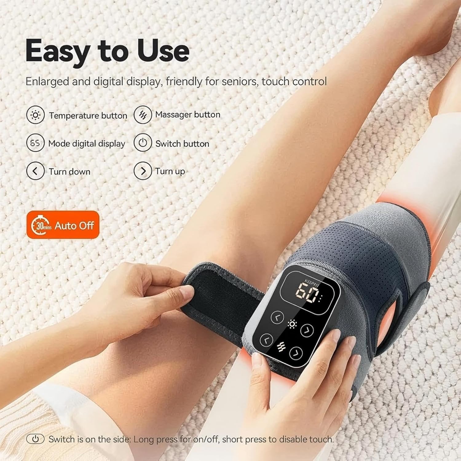 Cordless Knee Massager W/ Heat Vibration Pain Relief MAXwarm 4.0[2026 Upgraded]