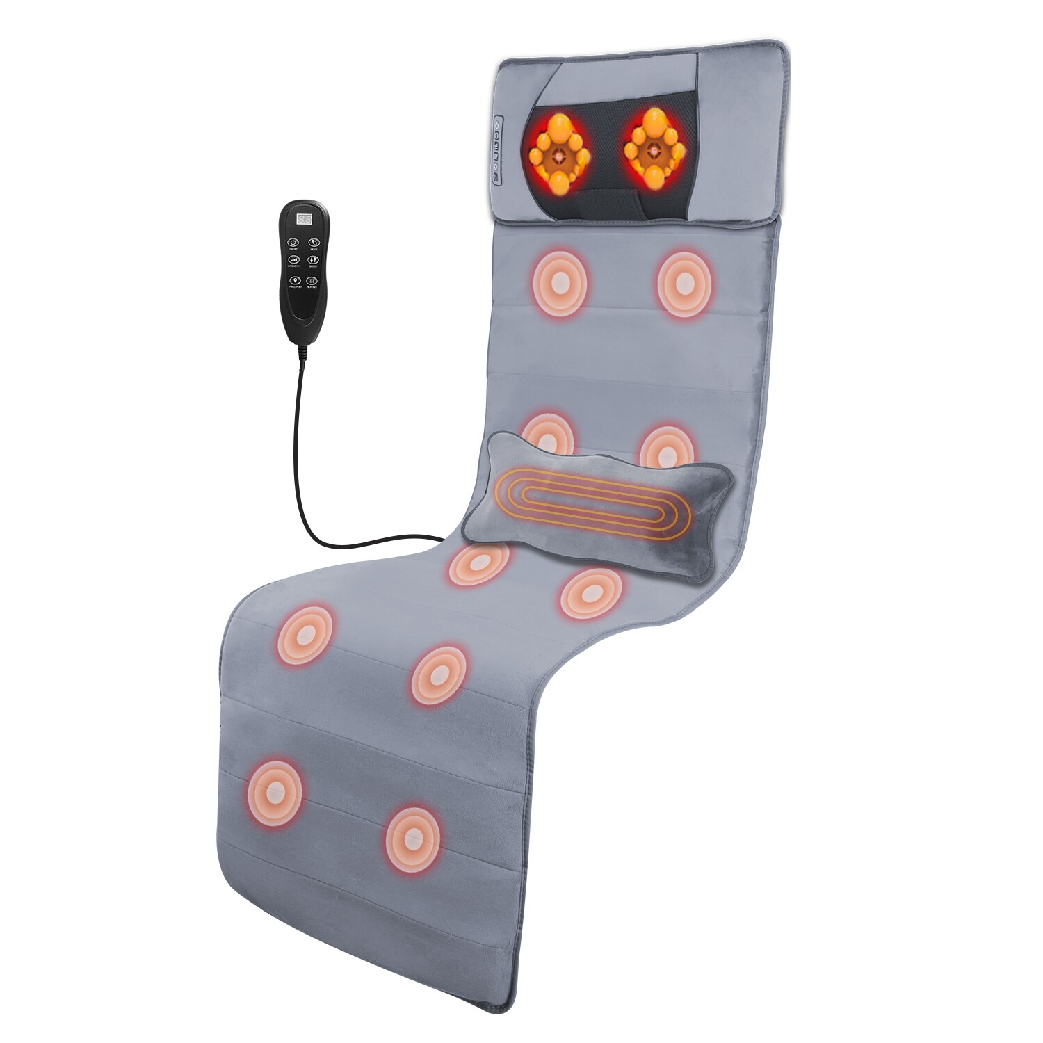 9 Massage Modes Full Body Massage Mat with Heat Vibration Neck Back Massage Pad