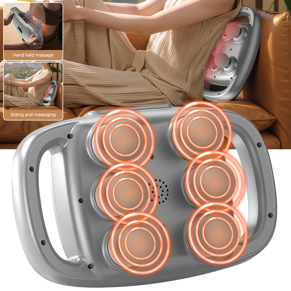 Professional 6 Head Fascia Gun Massager For Shoulder Back Waist Body Deep Tissue