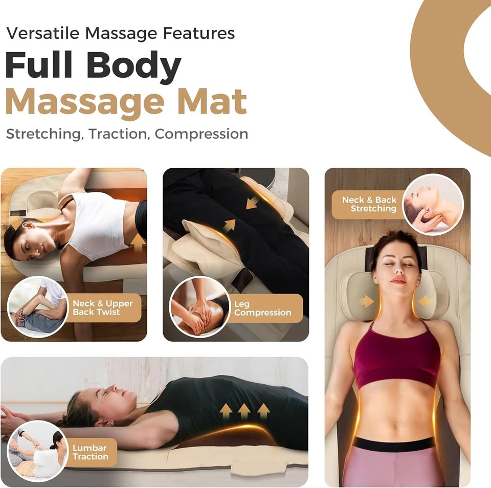 FUPTOS FULL BODY MASSAGE MAT WITH AIRBAG STRETCHING – GENTLE BROWN + BEIGE