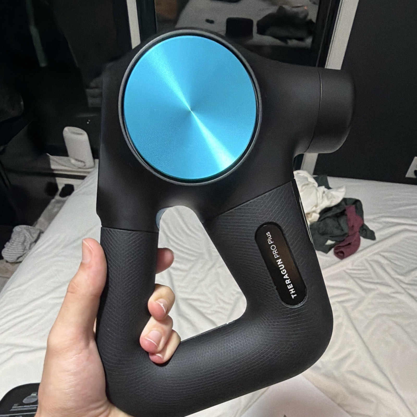 Therabody Theragun PRO Plus Percussion Massage Gun Black/Blue w Case, 6 Heads
