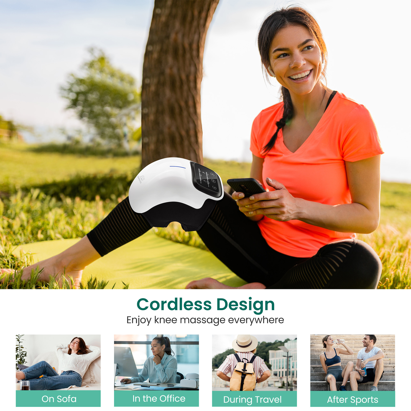 Snailax Knee Massager with Heat IR & LSR Light,3 Heating Levels & 3 Modes Relax