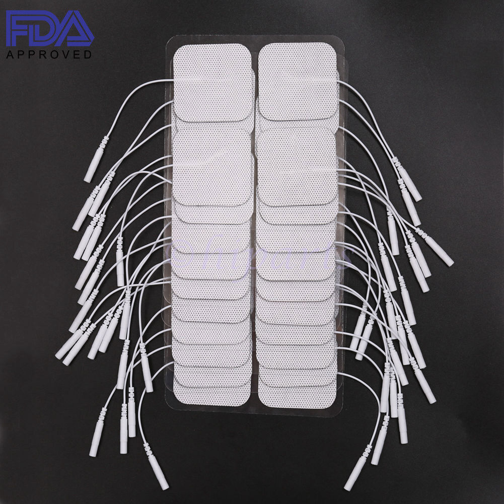 40PCS TENS Unit Electrode Pads Replacement for TENS EMS Massage 2 Inch Square