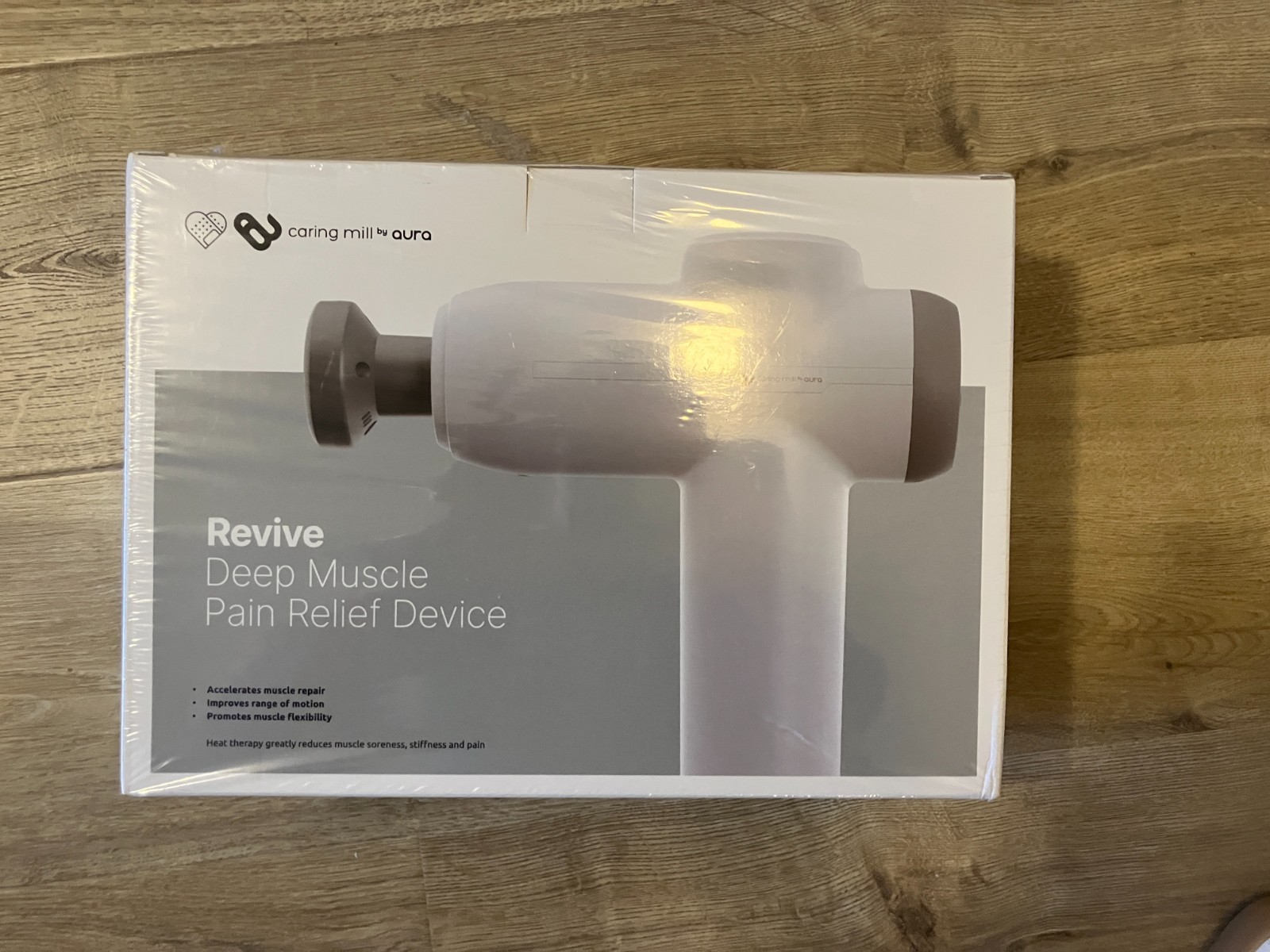 Deem Muscle Relief Heated Massage Gun, Quiet, Caring Mill by Aura