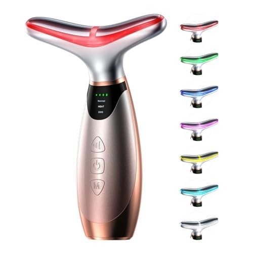 7-Color Facial Massager with Red Light Therapy & Heating Vibration for Face Lift