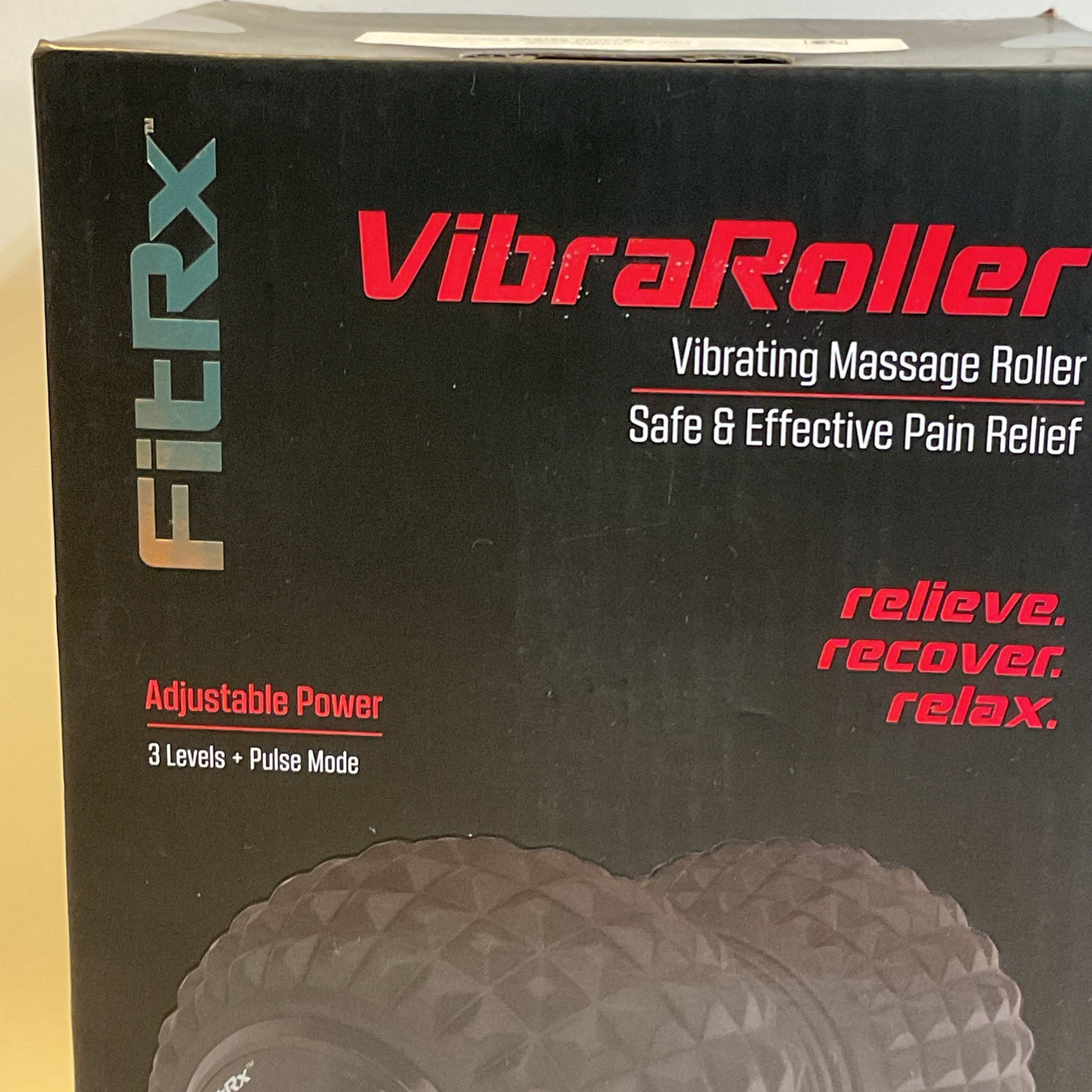 FitRx VibraRoller, Vibrating Massage Roller, Quiet & Powerful, 3 levels, NEW
