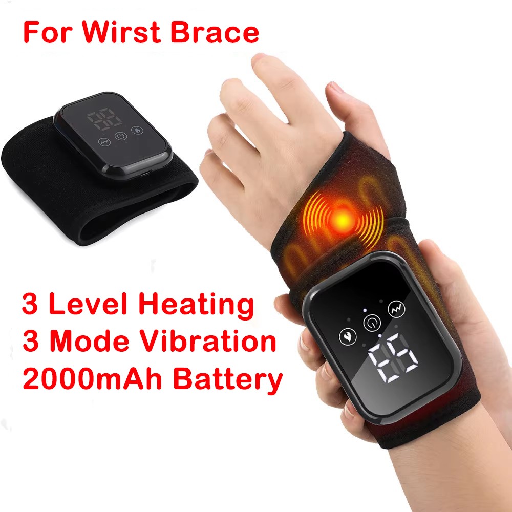 Cordless Hand Wrist Massager Pain Relief with 3 Heat Levels & 3 Vibration Modes