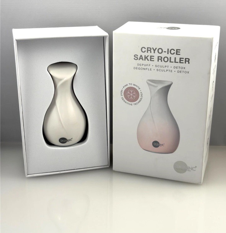 Skin Inc Cryo Ice Sake Roller – Depuff Sculpt Detox – Pink To White New Sealed