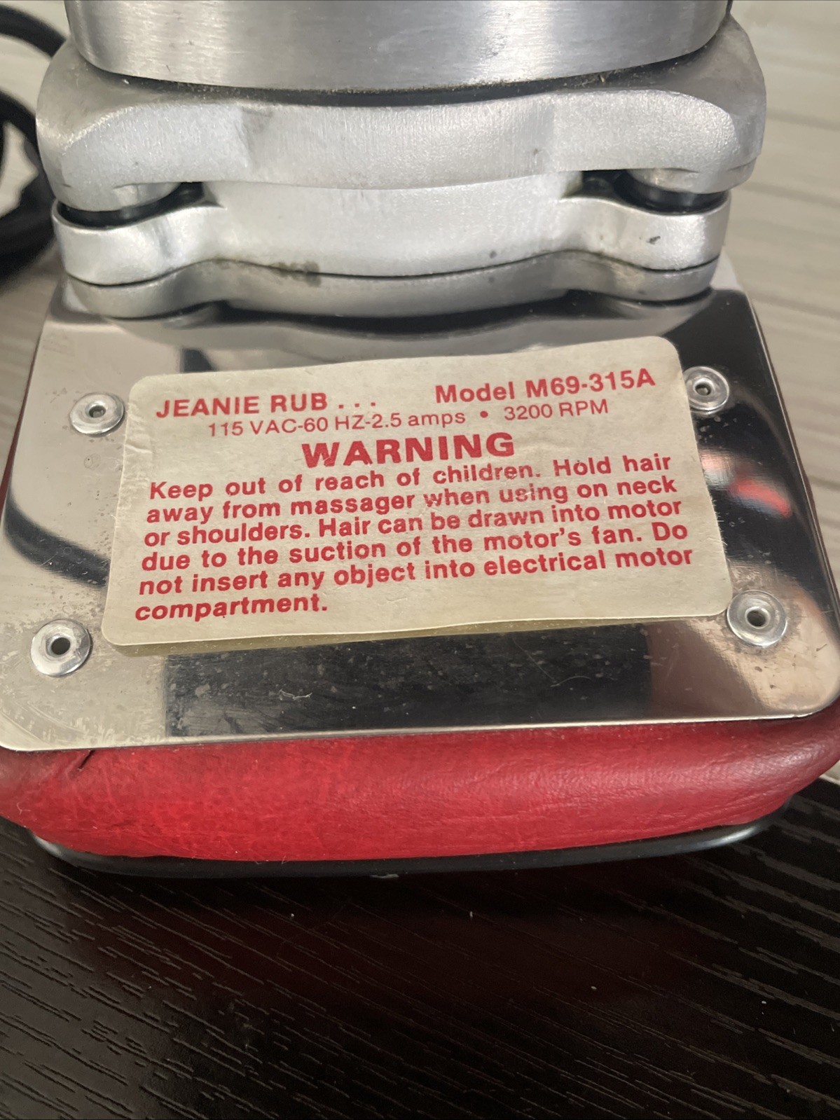 Vintage Jeanie Rub Massager Model M69-315A 3200RPM Morfam 1988 WORKS HEAVY!