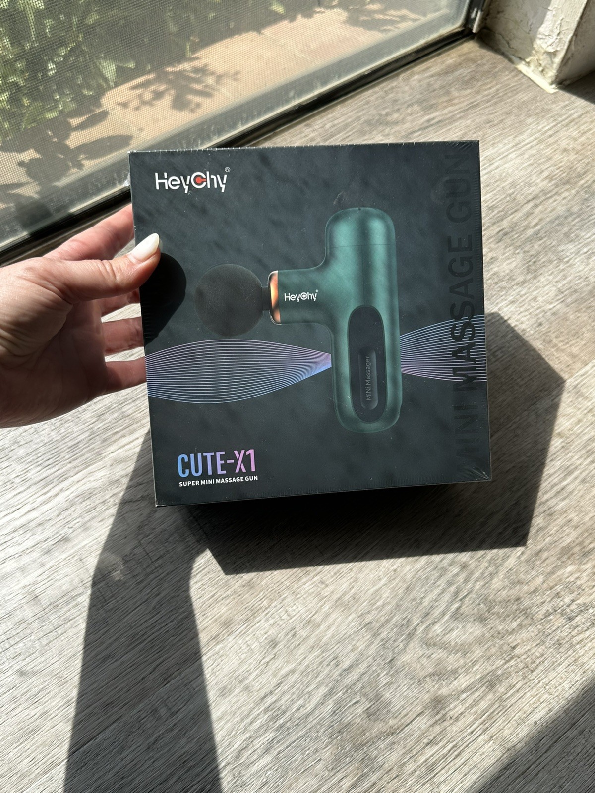 NEW Super Mini 4 Heads Deep Tissue Massage Gun Green Sealed HeyChy CUTE X1