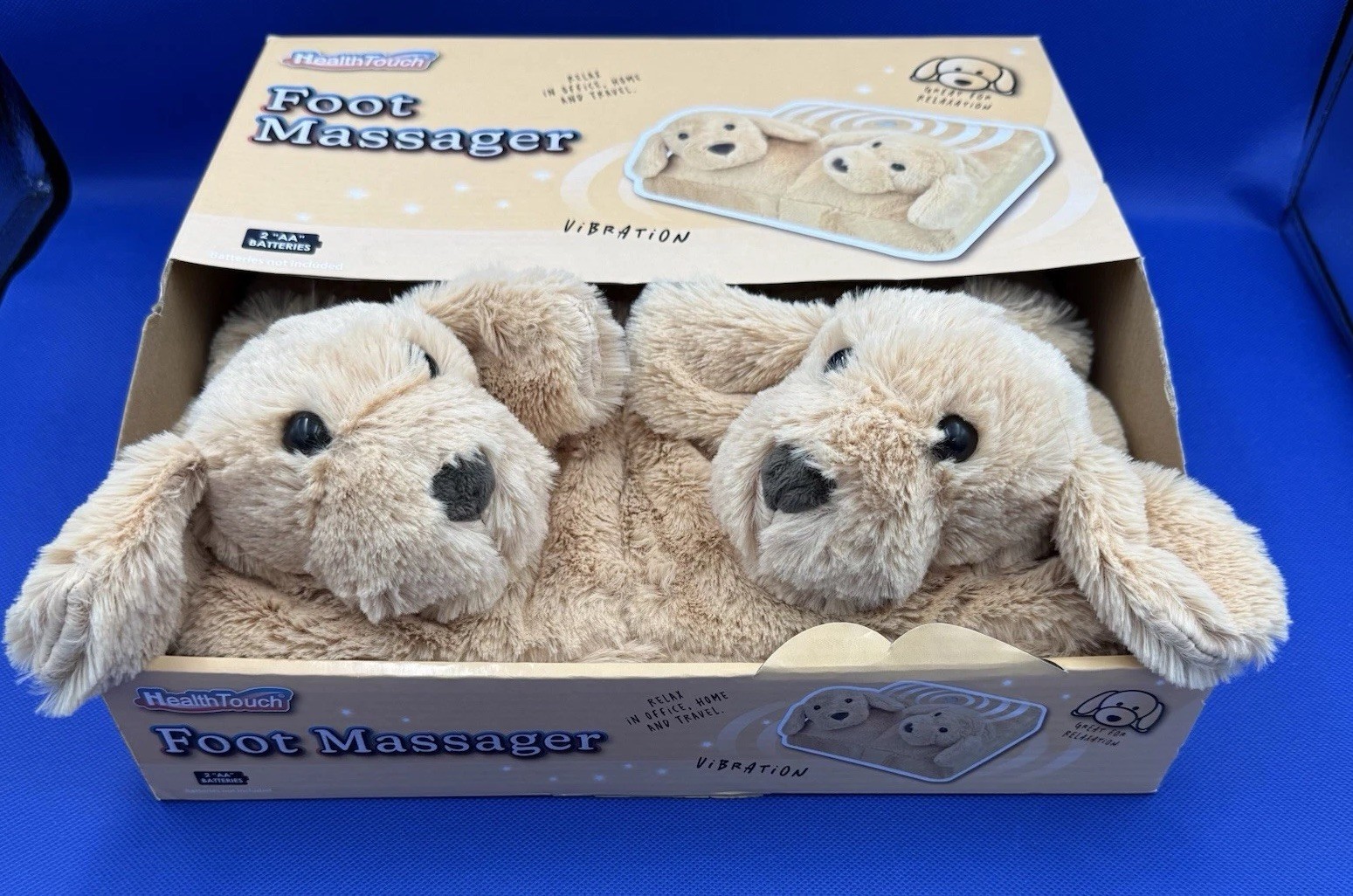 Health Touch Puppy Dog Foot Massager Vibration Home Office Travel NEW in Box