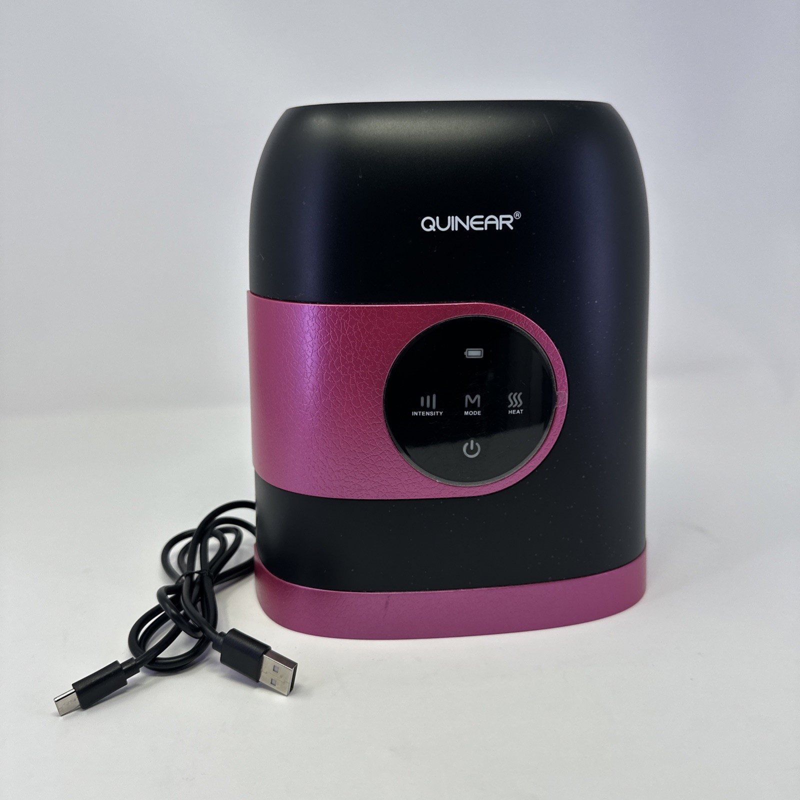QUINEAR Cordless Hand Massager Heat and Compression With Charging Cable Tested