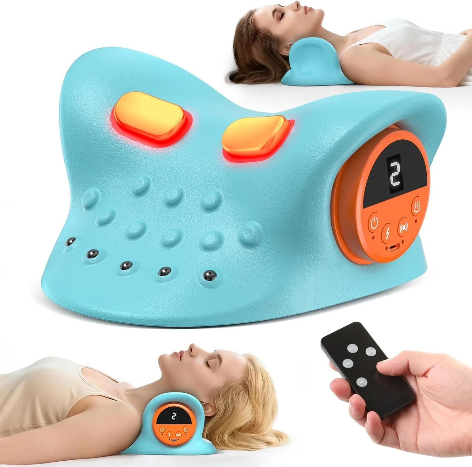 2026 Neck Massager 4-In-1 with Deep Tissue 3D Kneading & Soothing Heat – Portabl