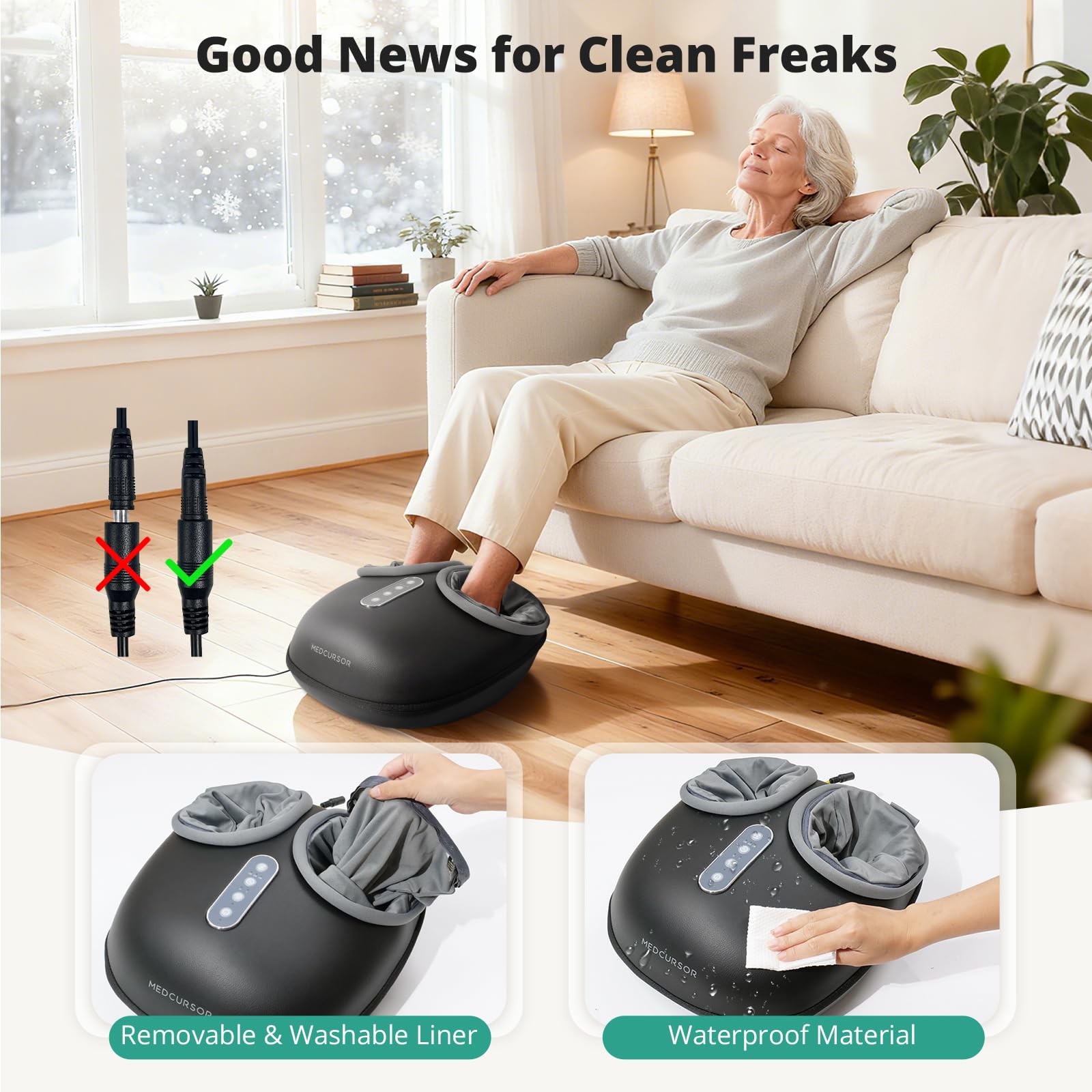 Medcursor Foot Massager Machine Heat Feet Massage Delivers Relief For Tired