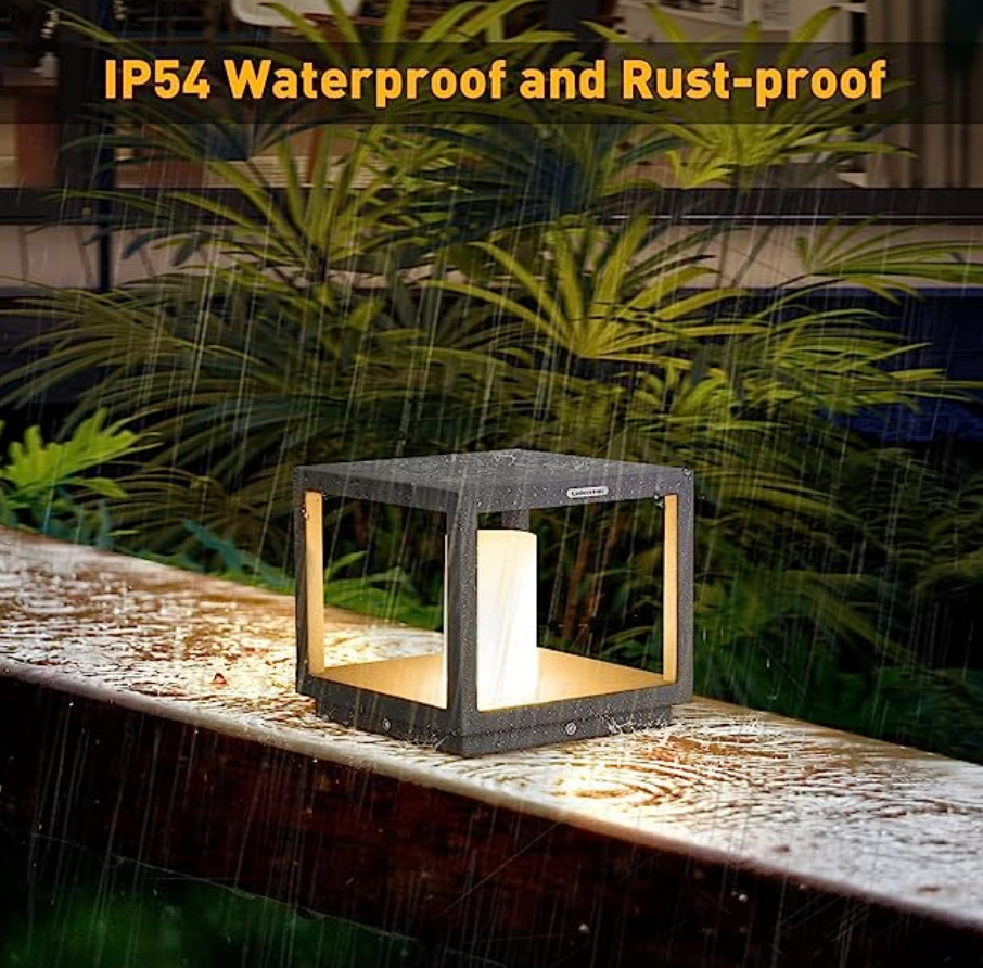 Outdoor Post Light, Modern LED IP54 Waterproof Column Lamp
