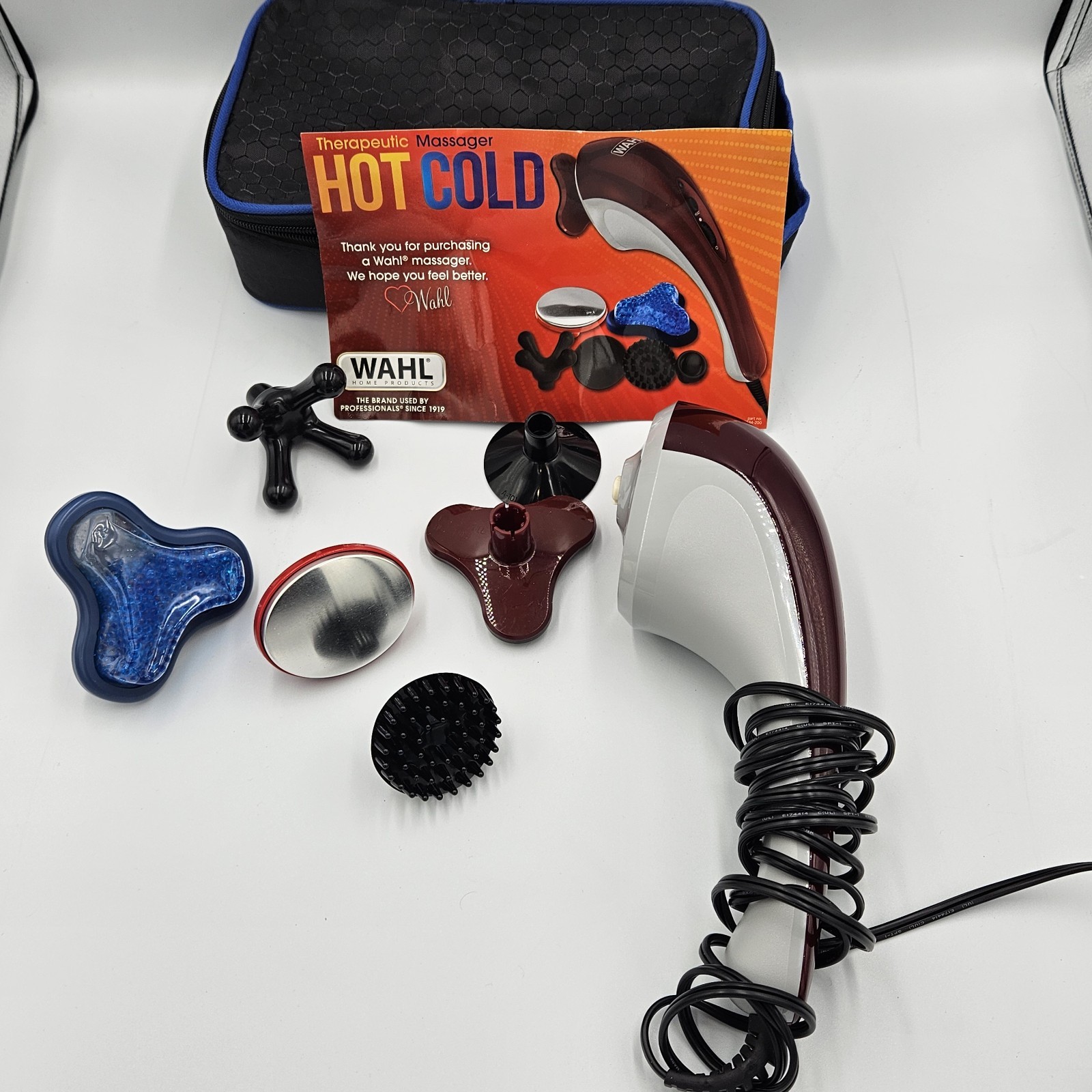 Wahl Hot Cold Deluxe Heat Therapy Electric Corded Massager 4295 W/ Attachments