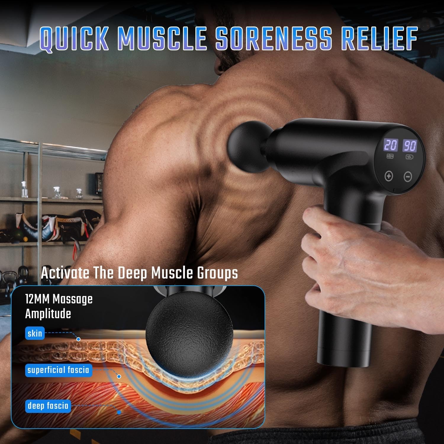 cotsoco Massage Gun Deep Tissue, Muscle Massage Gun with 9 Attachment Heads 2…