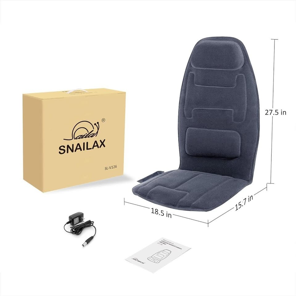 Snailax Full Body Back Massager,Massage Seat Cushion with 2 Heat Modes 10 Motors