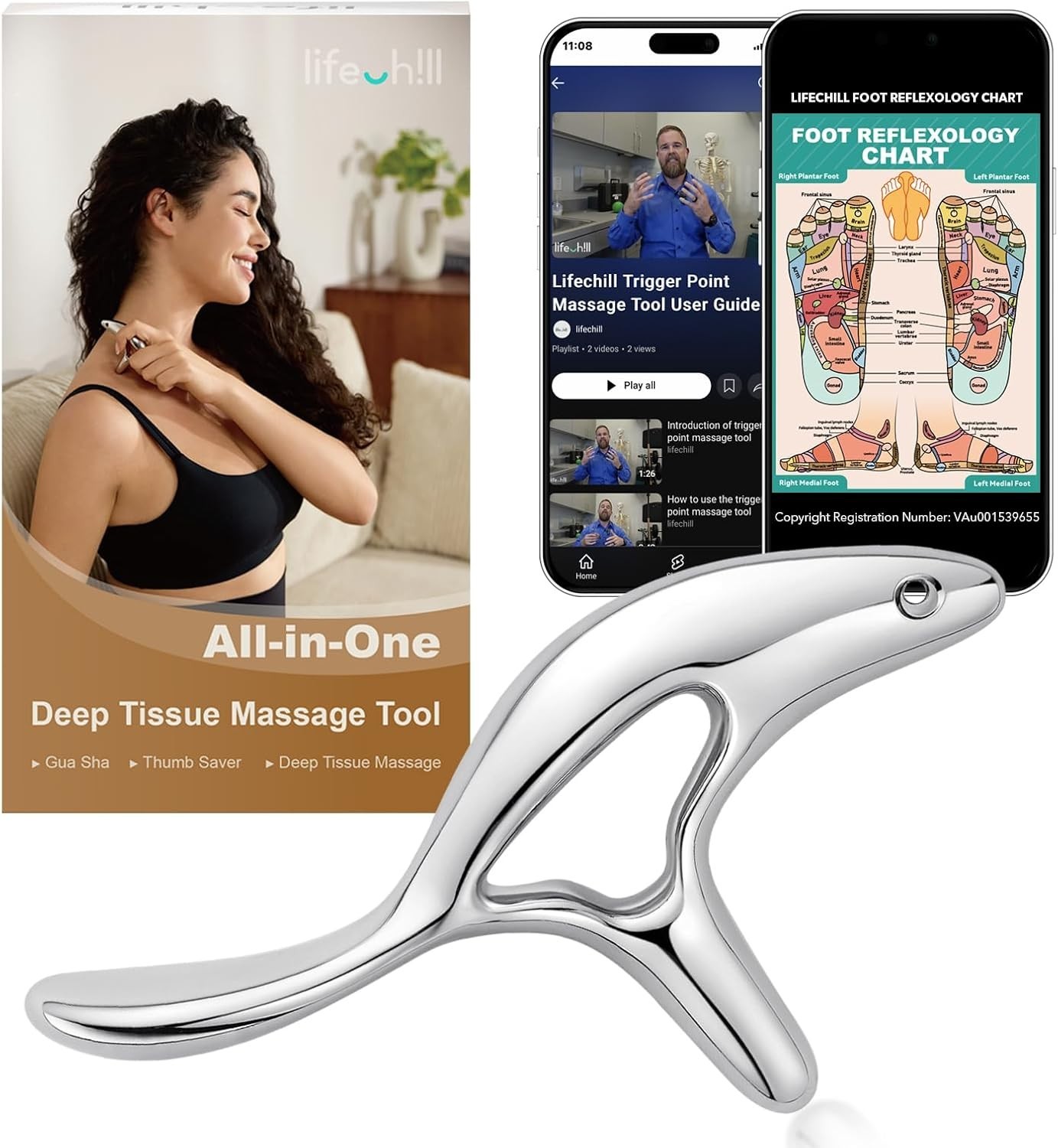 Luxury Pain Relief Tool – Gua Sha & Acupressure for Stress and Muscle Relief
