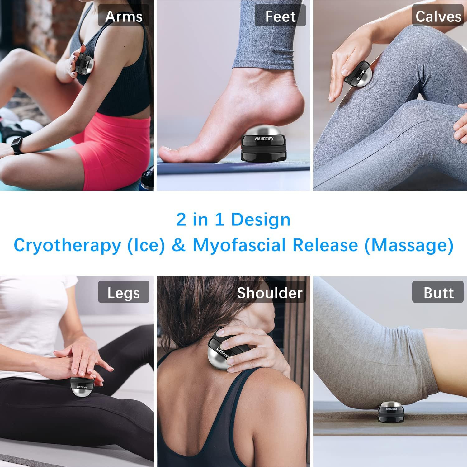 Ice Roller Ball, Cryosphere Cold Massage Roller Ball, Hot/Cold Therapy, Myofasci
