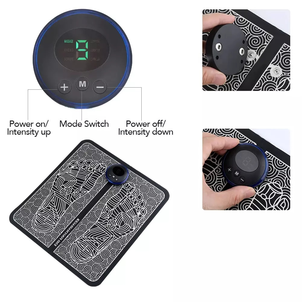 19 Level EMS Electric Foot Massager Pad Muscle Stimulator Blood Circulation Mats