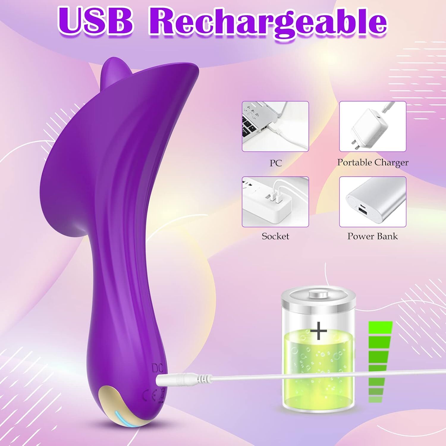 10 Vibration Modes Massager Powerful Multi Speed Toy Rechargeable For Women