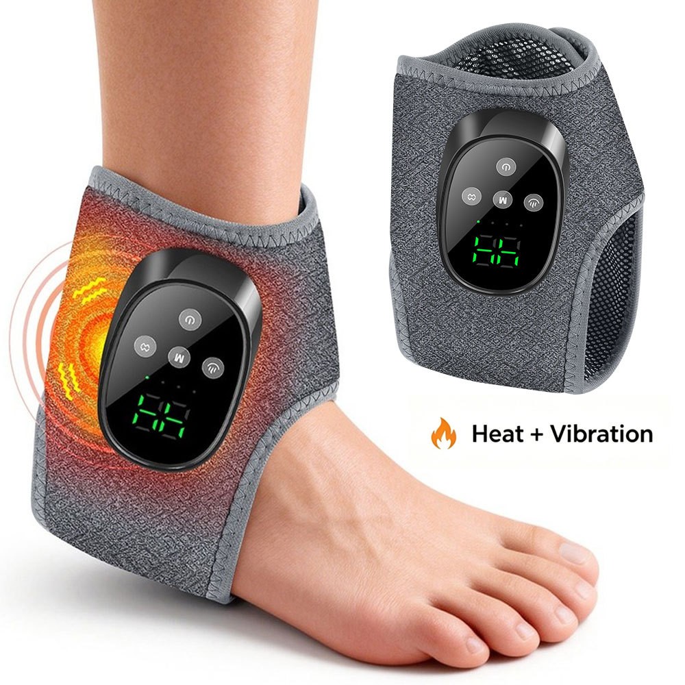 Electric Foot Ankle Massager Relieve Ankle Pain 4 Heat Levels, 4 Vibration Modes