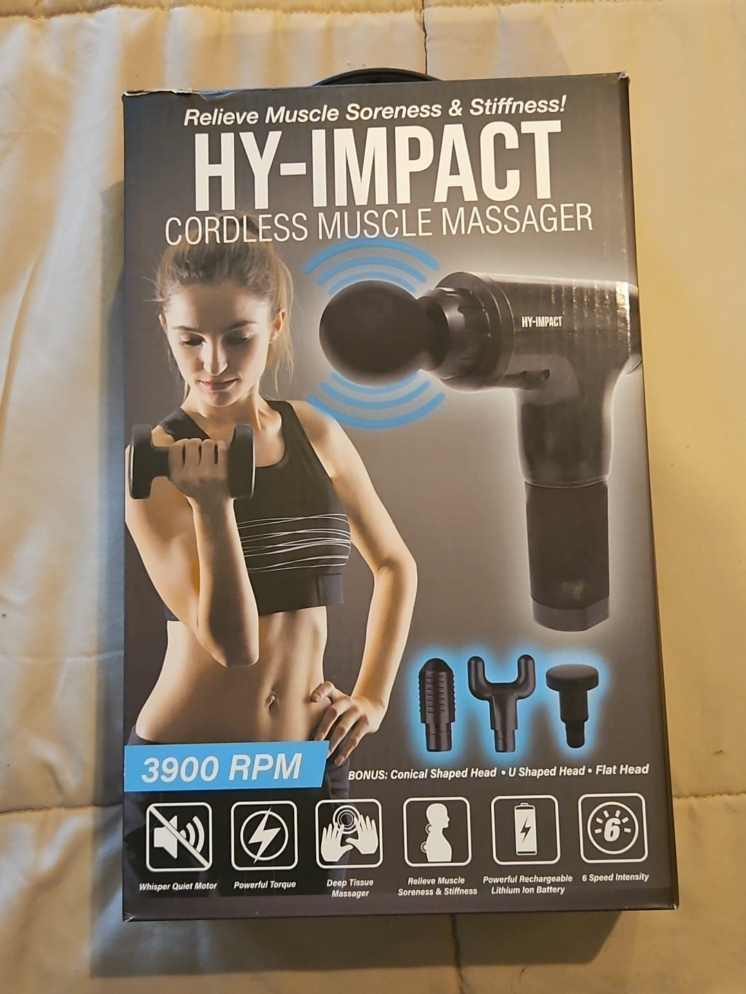 HY-IMPACT Deep Tissue Muscle Massage Gun – Cordless OPEN BOX